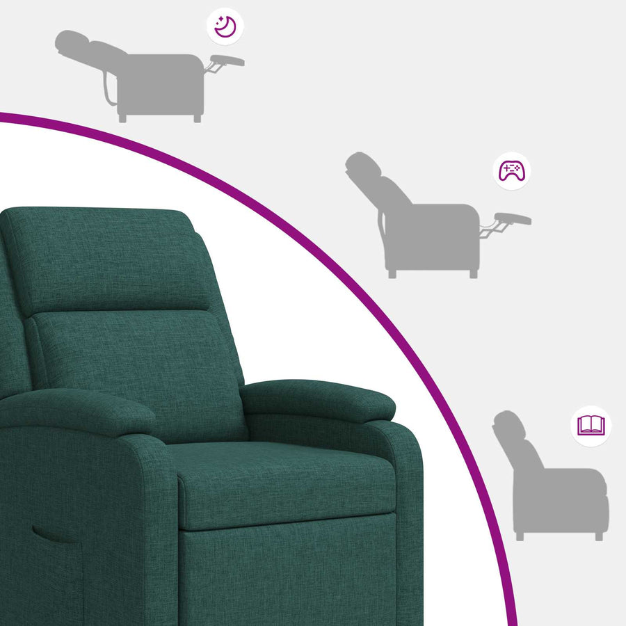 Relaxfauteuil Donkergroen Stof