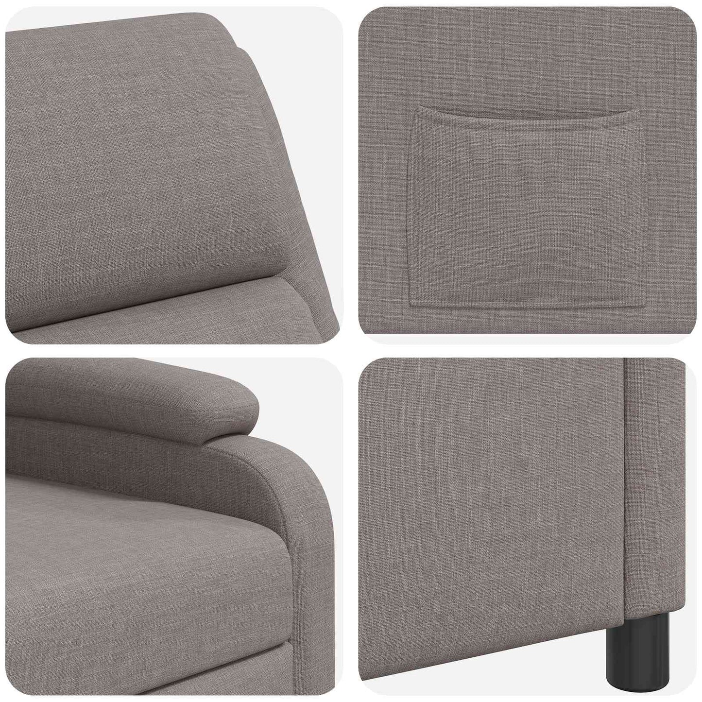Relaxfauteuil Taupe Stof
