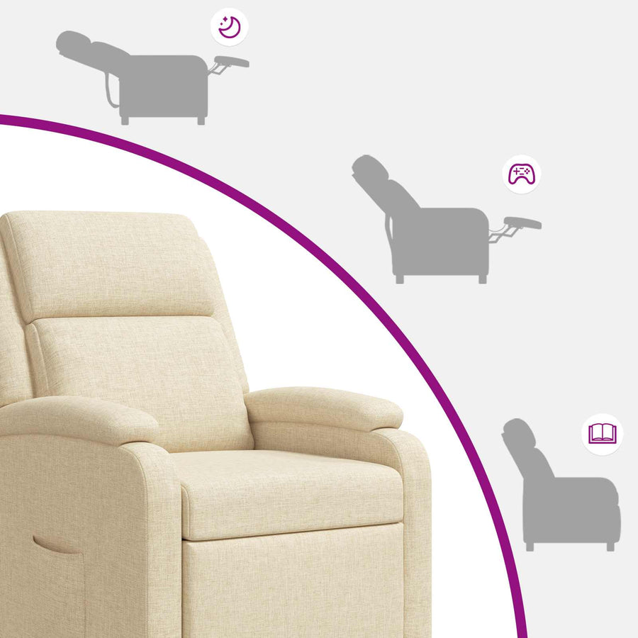 Relaxfauteuil Crèmekleurig Stof