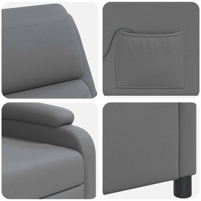 Massage Recliner Grijs Kunstleer
