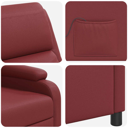 Massage Recliner Wijnrood Kunstleer