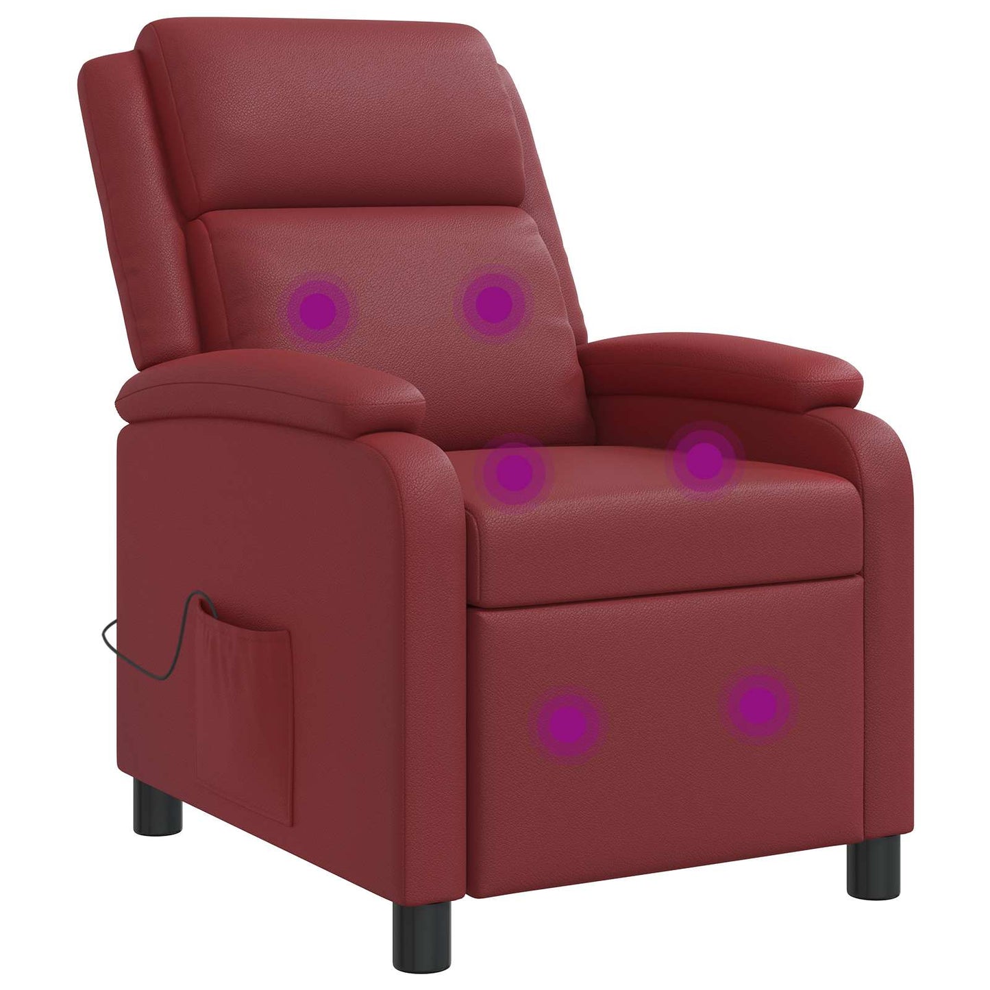 Massage Recliner Wijnrood Kunstleer