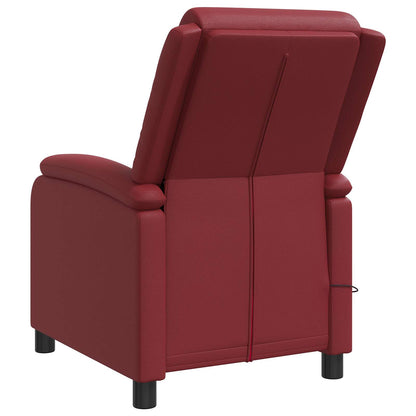 Massage Recliner Wijnrood Kunstleer