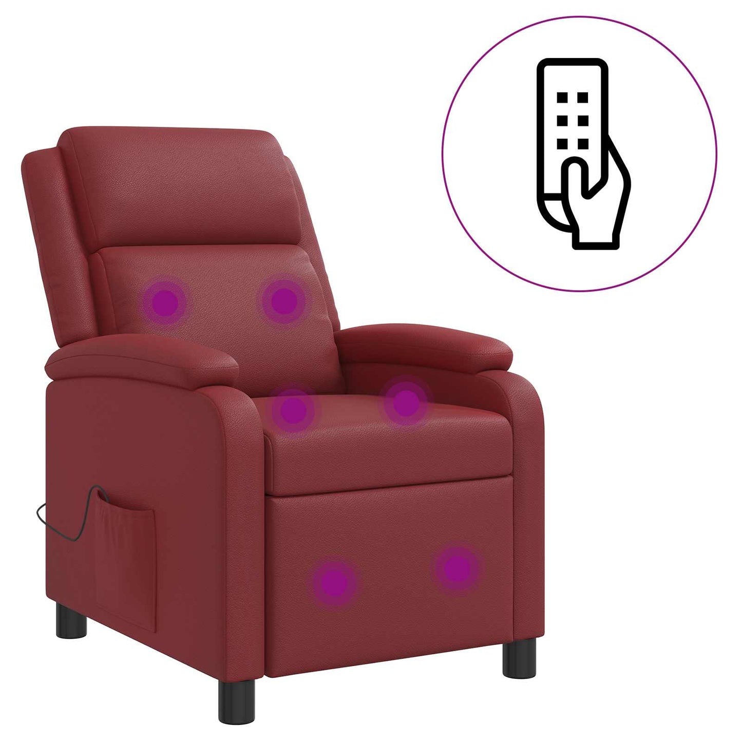 Massage Recliner Wijnrood Kunstleer