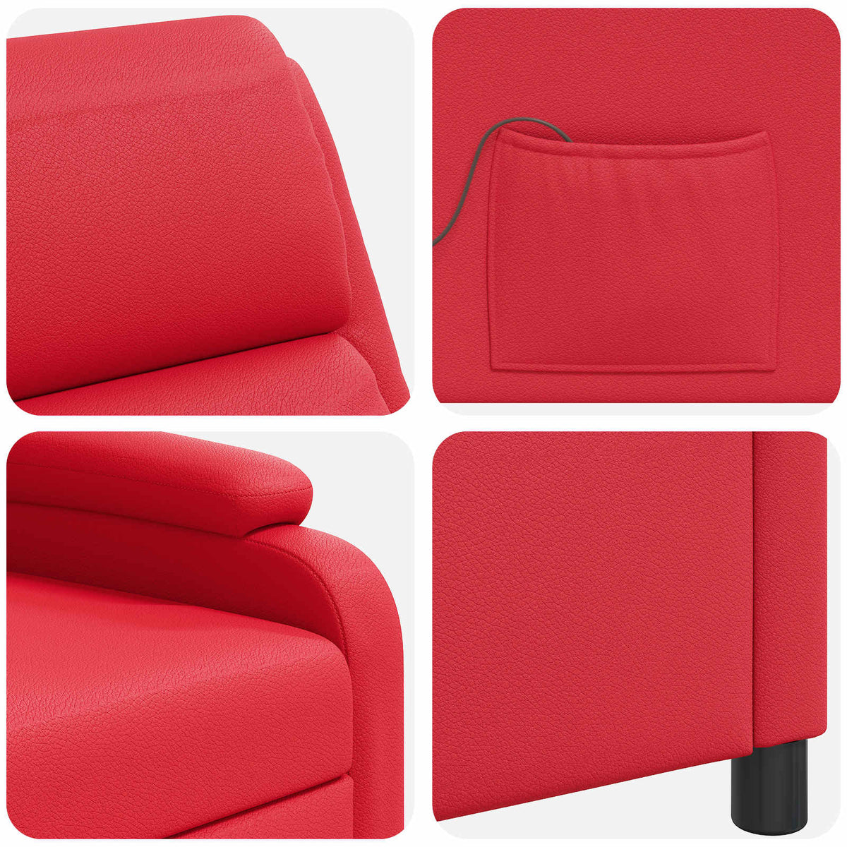 Massage Recliner Rood Kunstleer