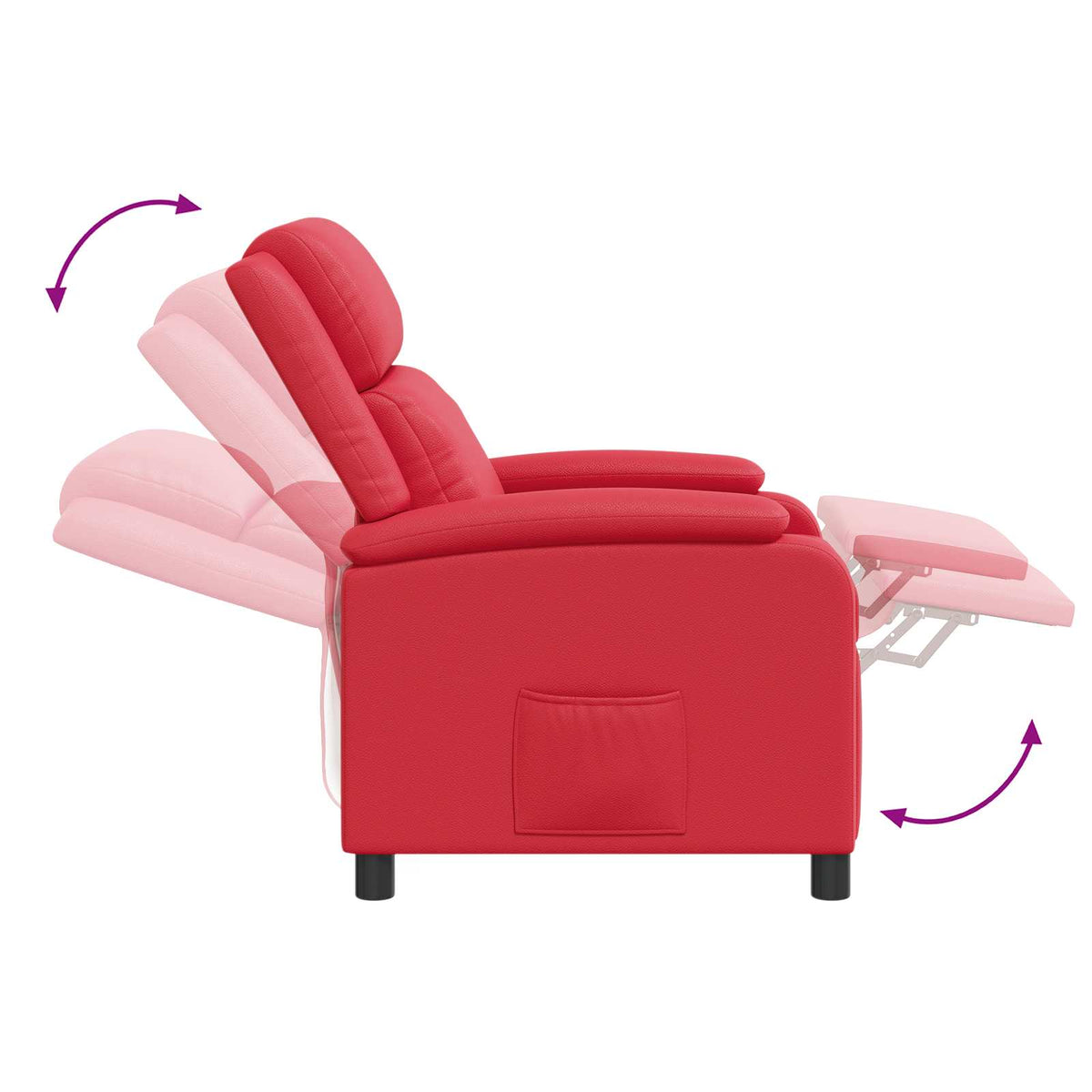 Massage Recliner Rood Kunstleer