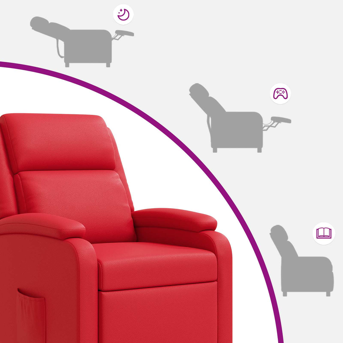 Massage Recliner Rood Kunstleer