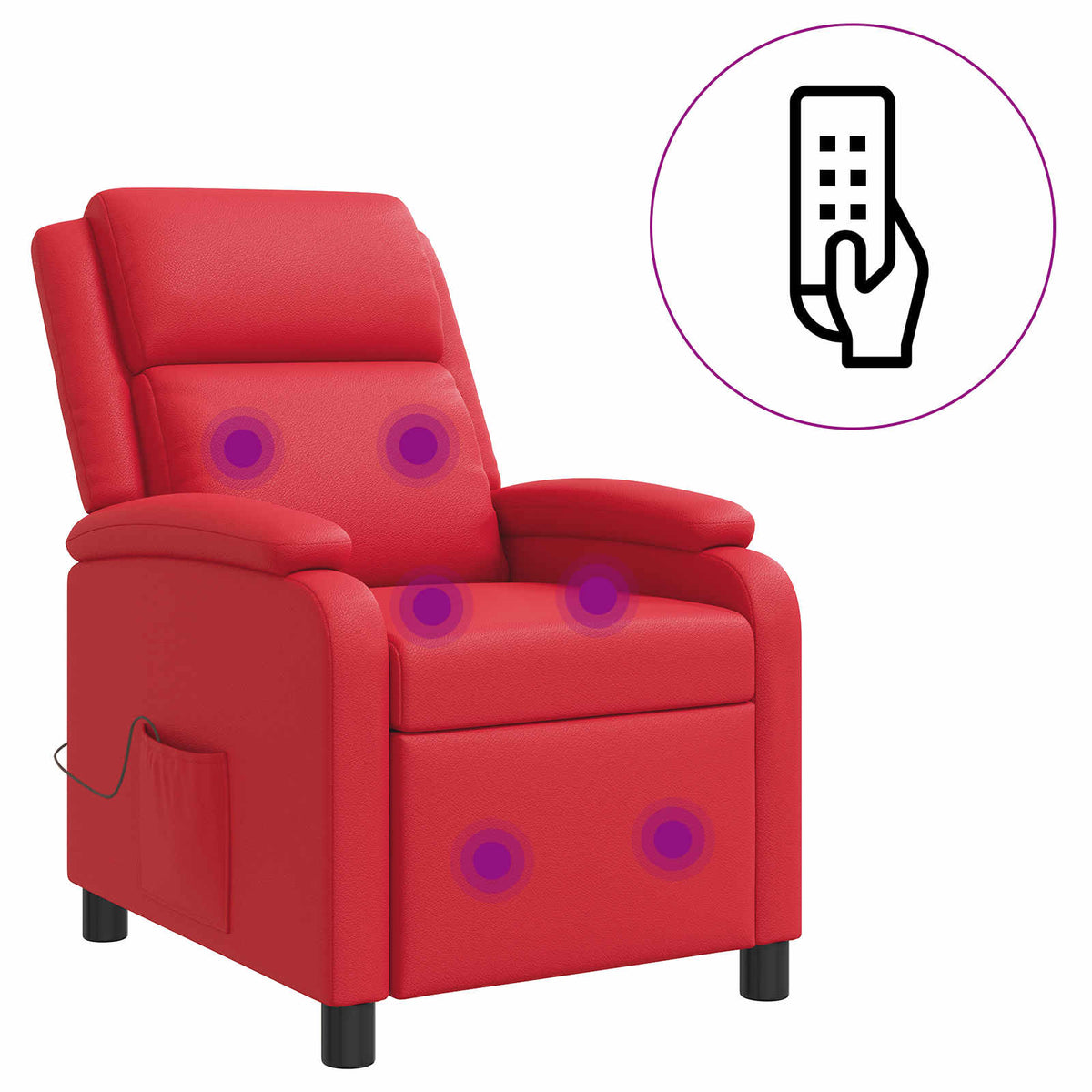 Massage Recliner Rood Kunstleer