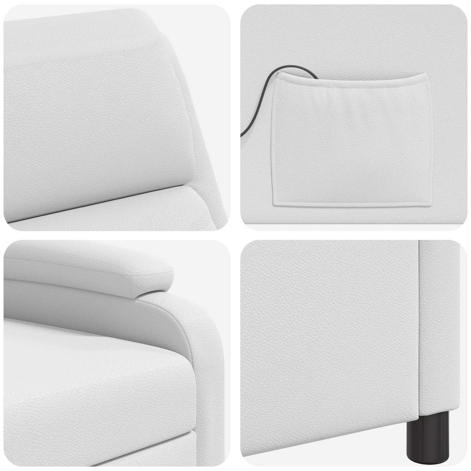 Massage Recliner Wit Kunstleer