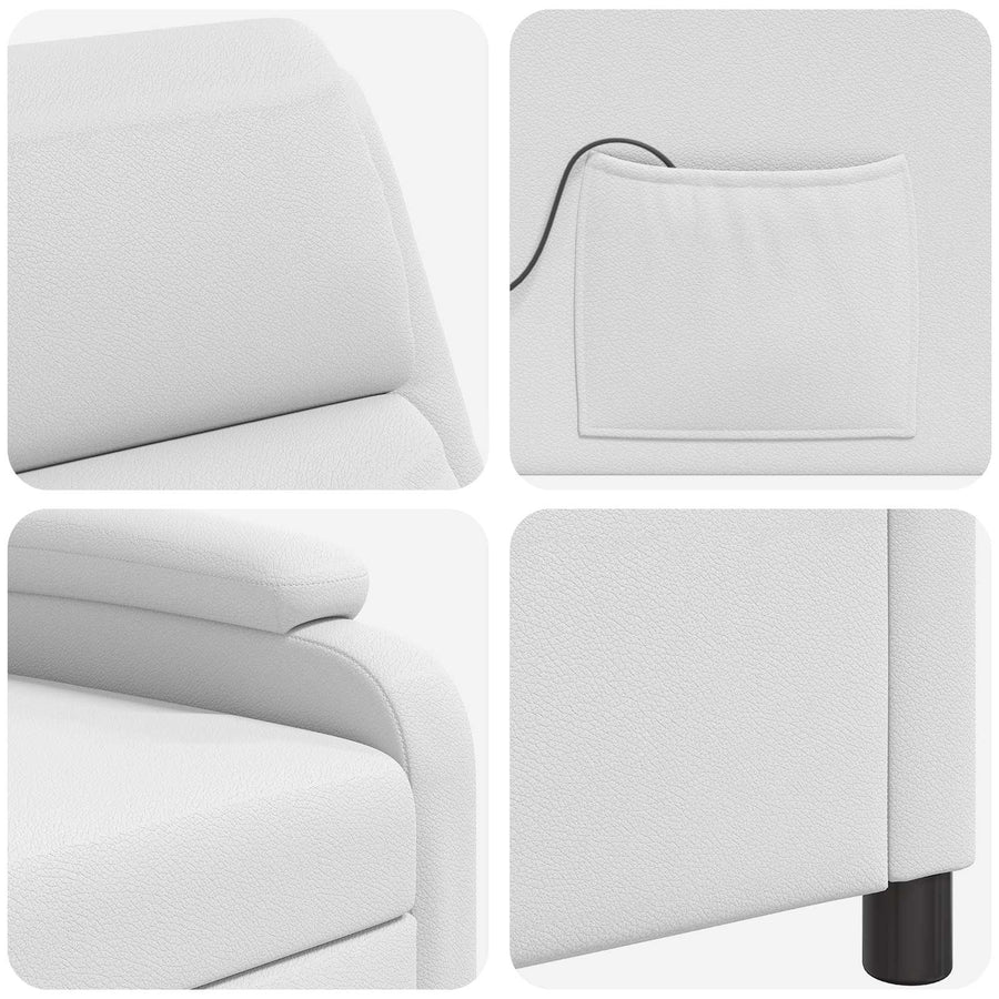 Massage Recliner Wit Kunstleer