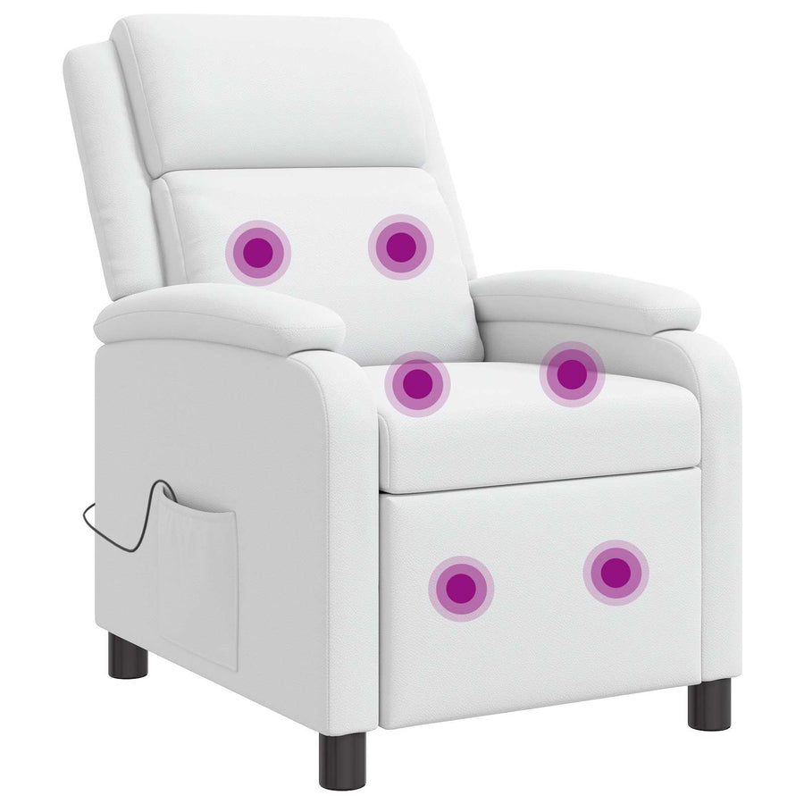 Massage Recliner Wit Kunstleer