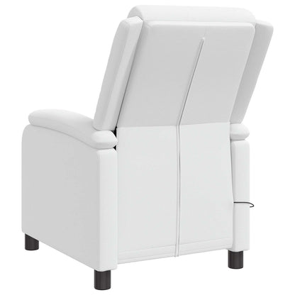Massage Recliner Wit Kunstleer