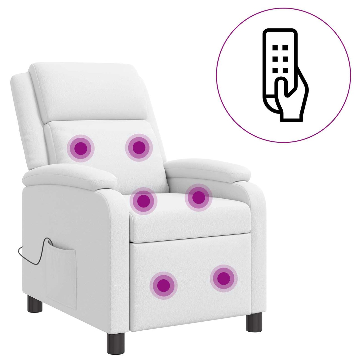 Massage Recliner Wit Kunstleer