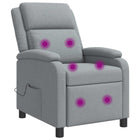 Relaxfauteuil massage lichtgrijs stof 66x95x100 cm