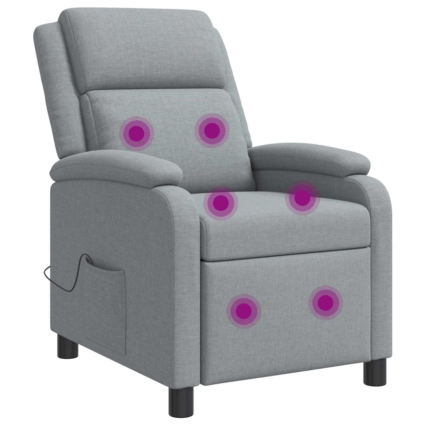 Massage Recliner Lichtgrijs Stof