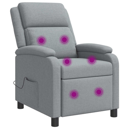 Massage Recliner Lichtgrijs Stof