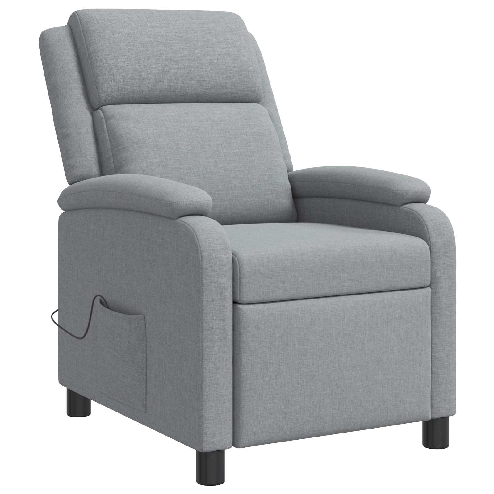 Massage Recliner Lichtgrijs Stof