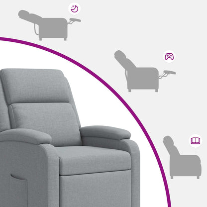 Massage Recliner Lichtgrijs Stof