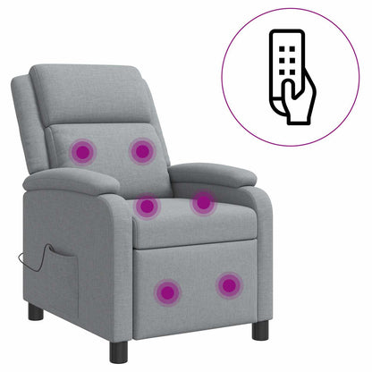 Massage Recliner Lichtgrijs Stof
