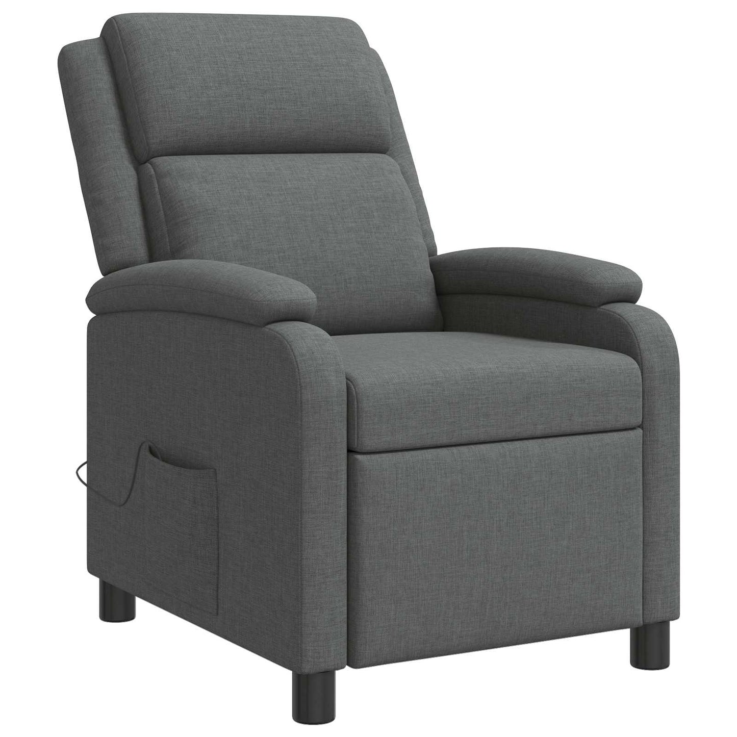 Massage Recliner Donkergrijs Stof