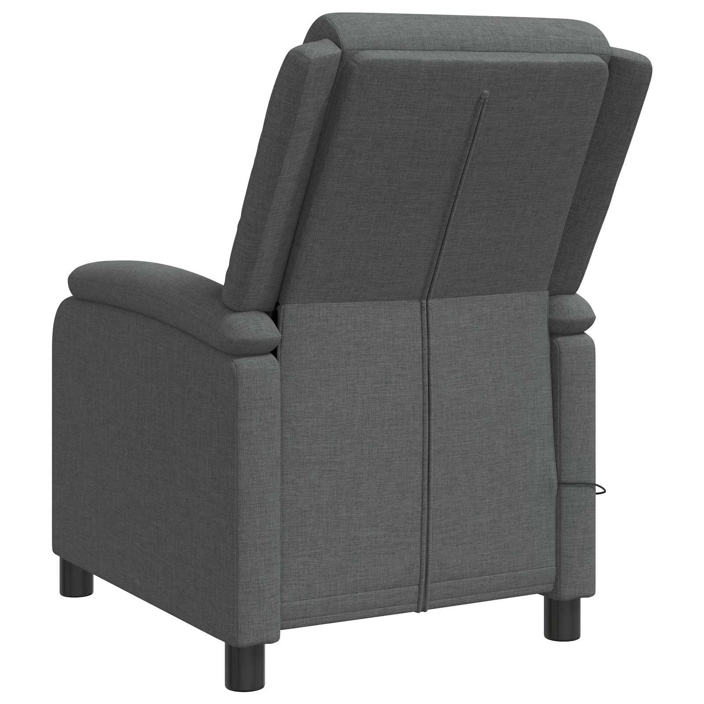 Massage Recliner Donkergrijs Stof