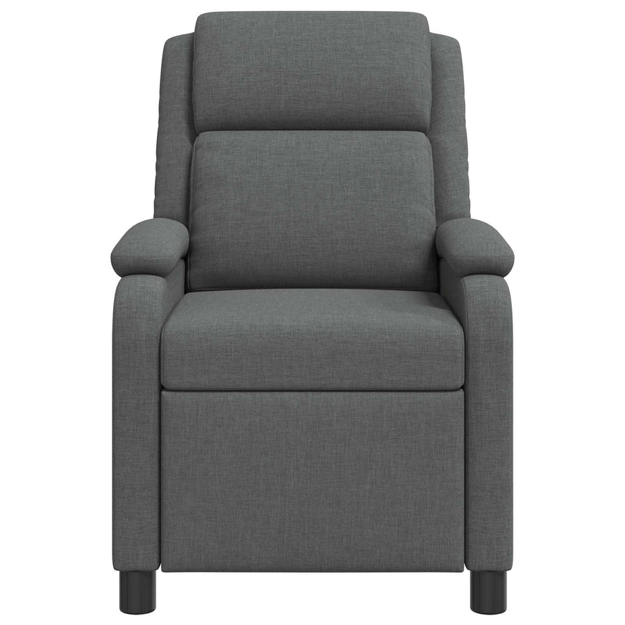 Massage Recliner Donkergrijs Stof