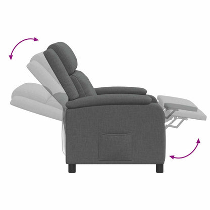 Massage Recliner Donkergrijs Stof