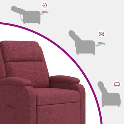 Massage Recliner Wijnrood Stof