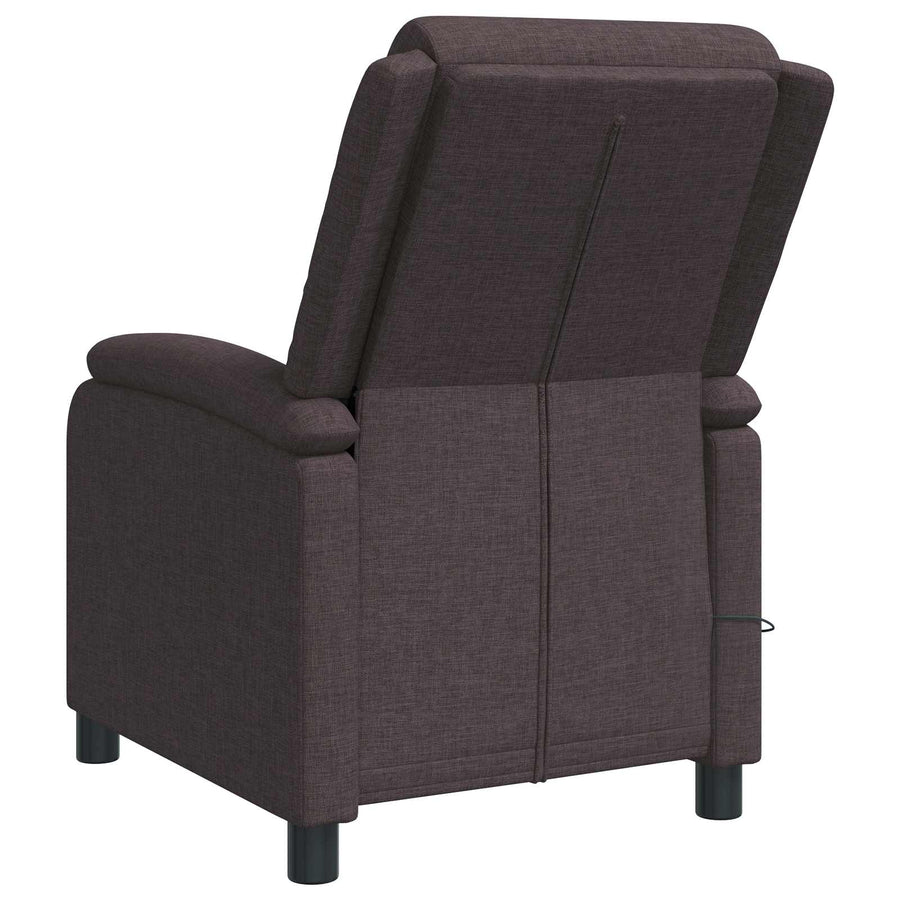Massage Recliner Donkerbruin Stof