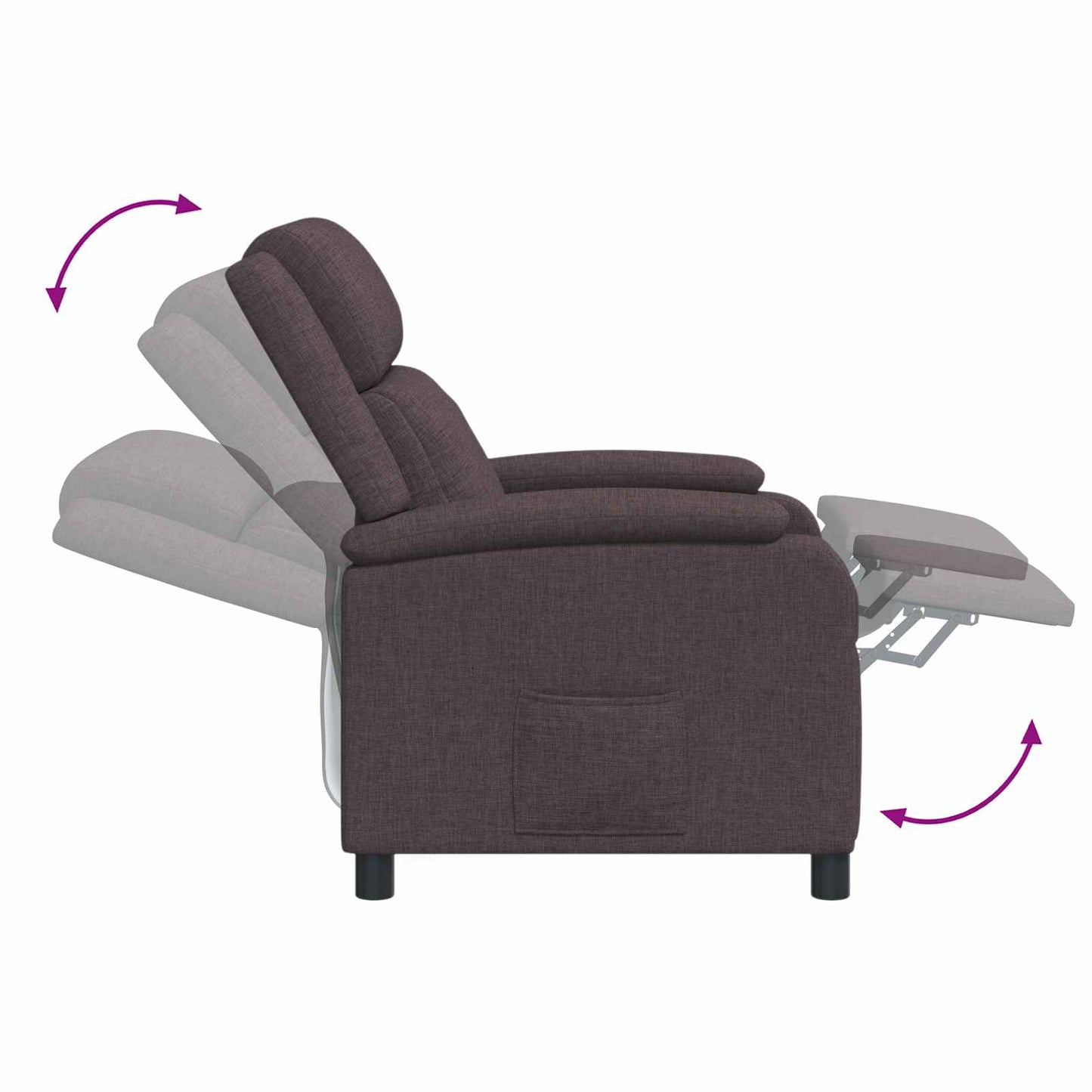 Massage Recliner Donkerbruin Stof