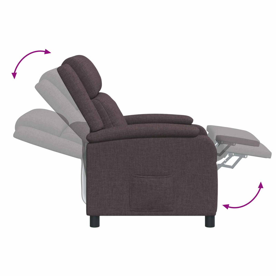 Massage Recliner Donkerbruin Stof