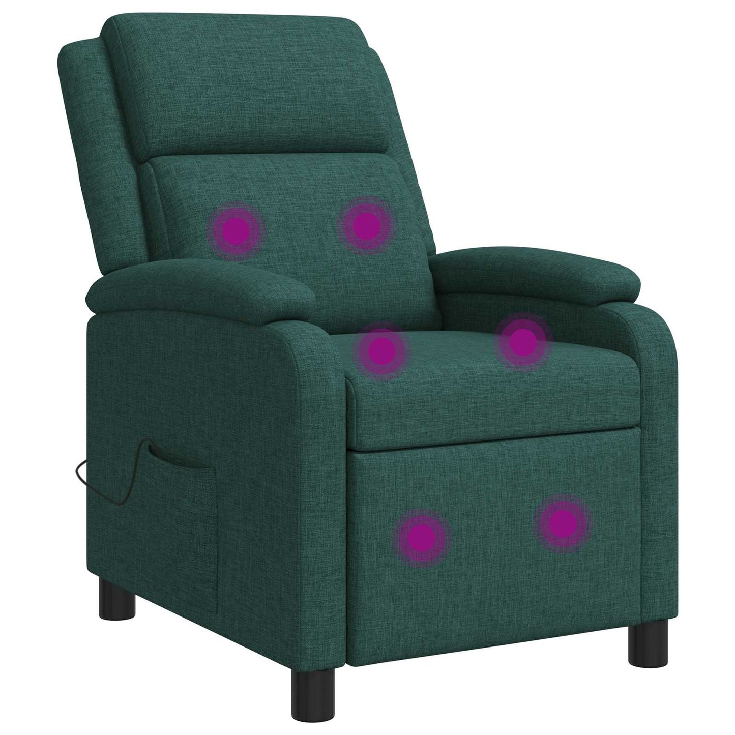 Massage Recliner Donkergroen Stof