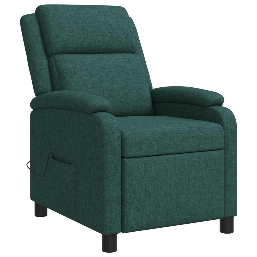 Massage Recliner Donkergroen Stof
