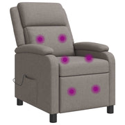 Massagefauteuil taupe stof 66x95x100 cm