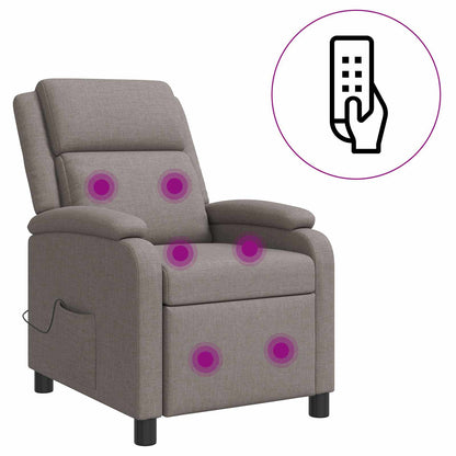 Massage Recliner Taupe Stof