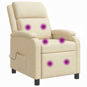 Relaxfauteuil massage crèmekleurig stof