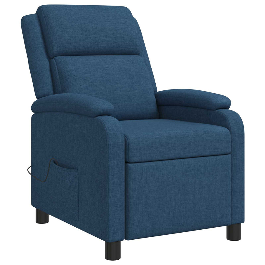 Massage Recliner Blauw Stof