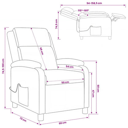 Massage Recliner Blauw Stof