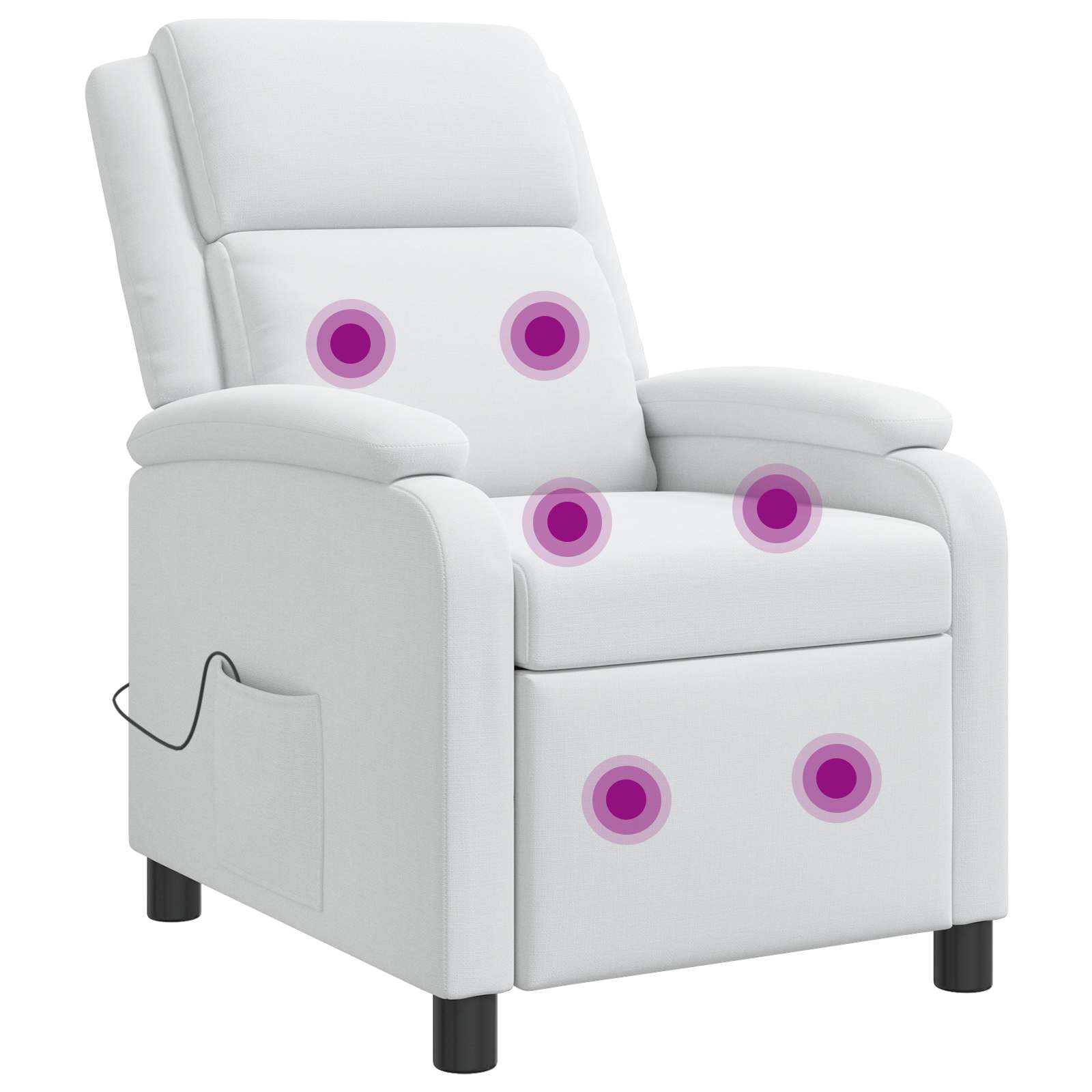 Massage Recliner Wit Stof