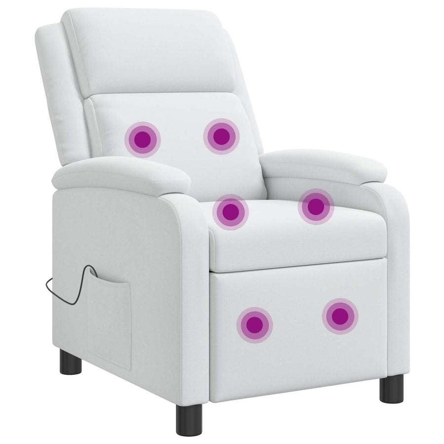 Massage Recliner Wit Stof