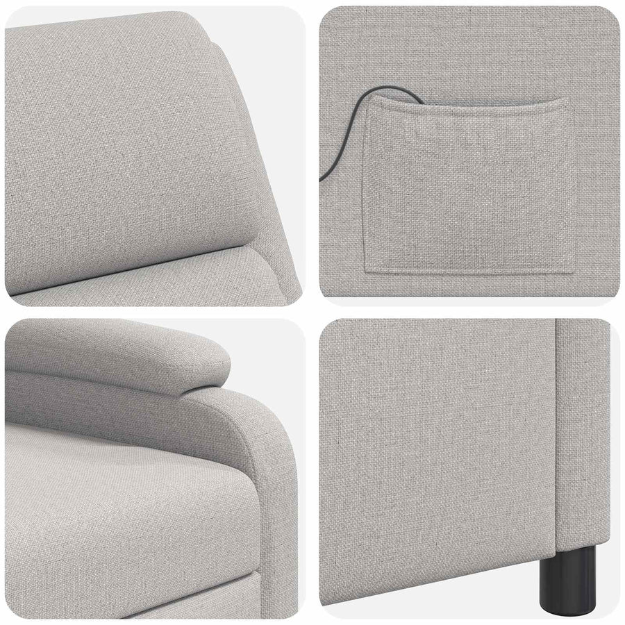 Massage Recliner Wolkengrijs Stof Wolkengrijze stof