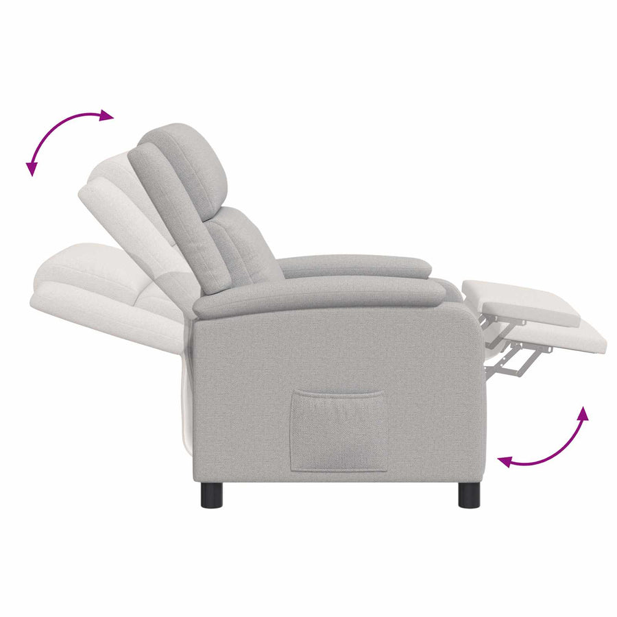 Massage Recliner Wolkengrijs Stof Wolkengrijze stof