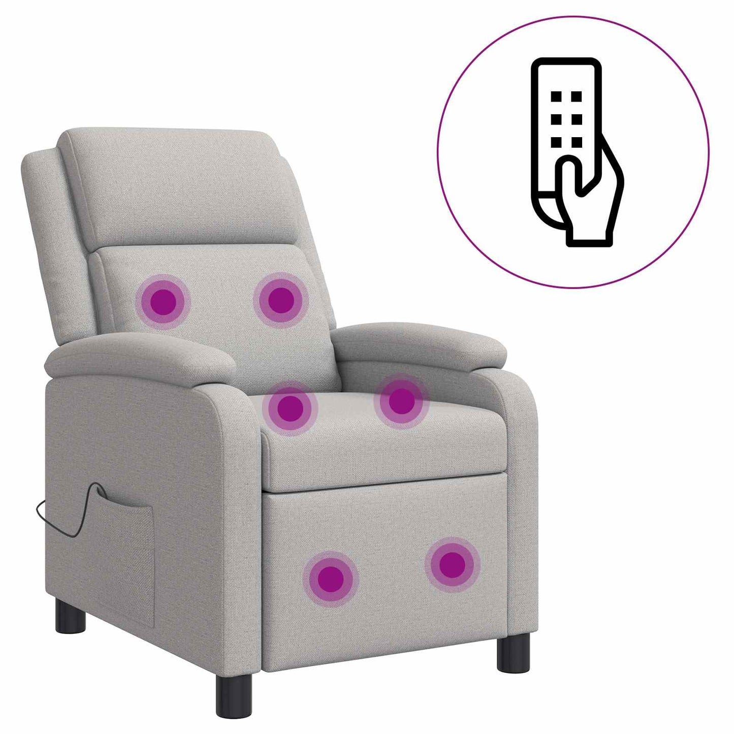 Massage Recliner Wolkengrijs Stof Wolkengrijze stof