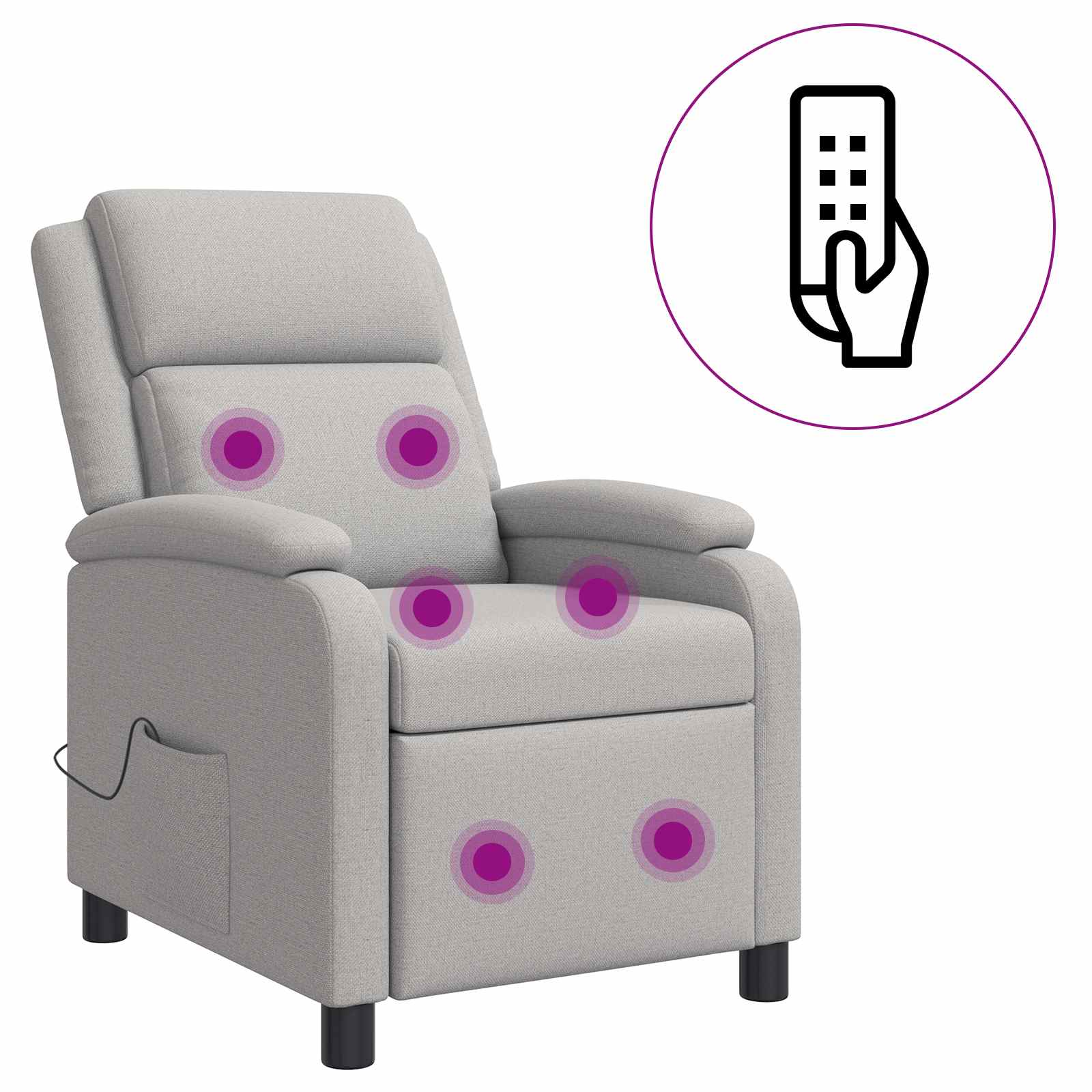 Massage Recliner Wolkengrijs Stof Wolkengrijze stof