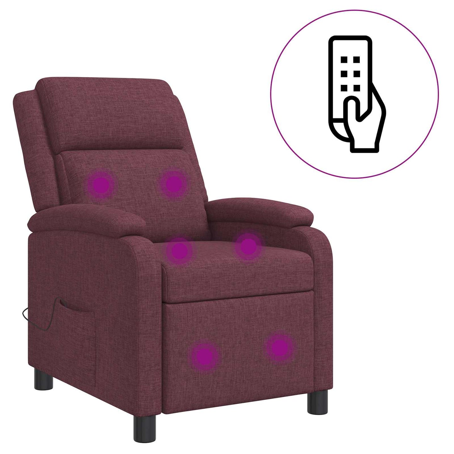 Massage Recliner Paars Stof