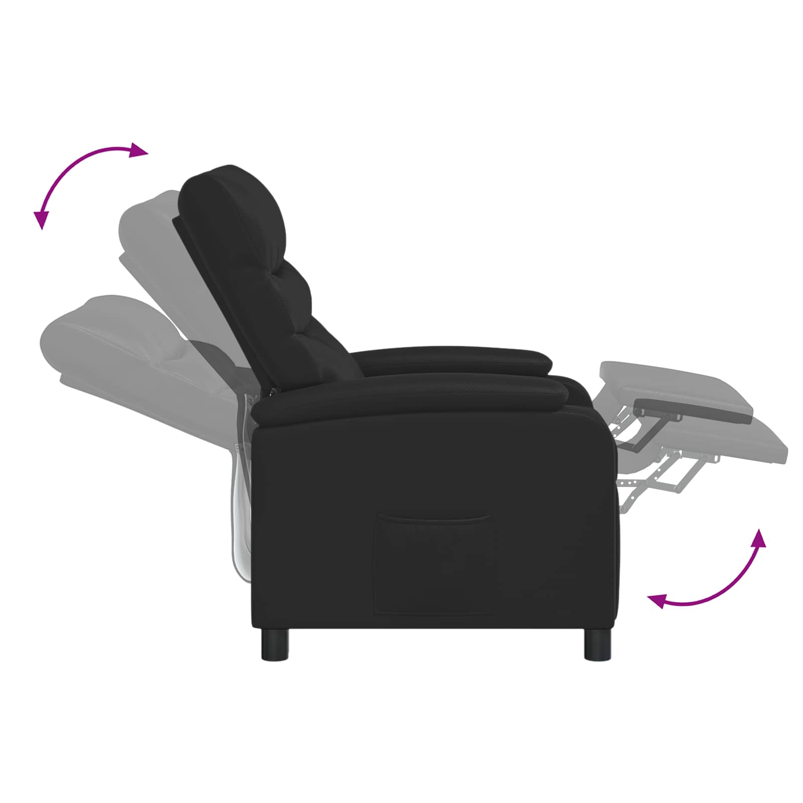 Relaxfauteuil Zwart Kunstleer