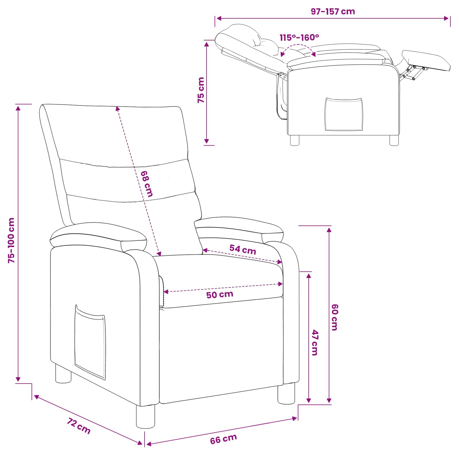 Relaxfauteuil Zwart Kunstleer