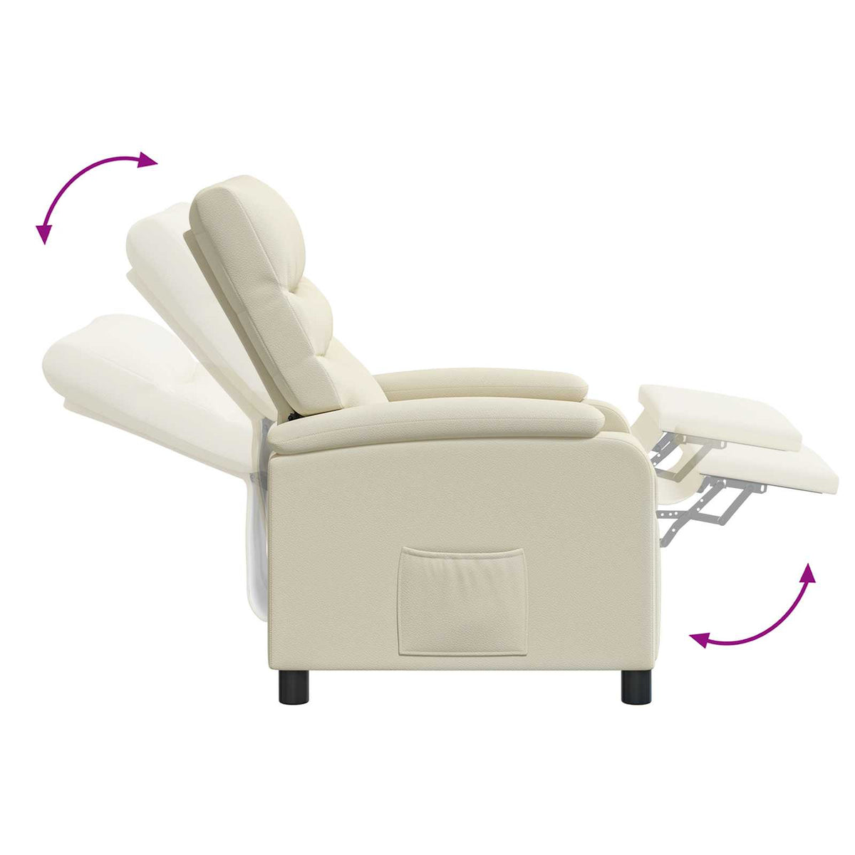 Relaxfauteuil Crèmekleurig Kunstleer