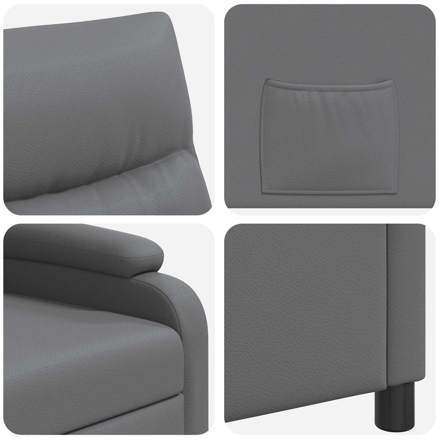 Relaxfauteuil Grijs Kunstleer