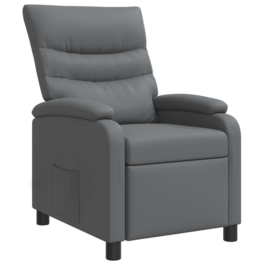 Relaxfauteuil Grijs Kunstleer